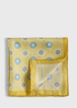 Printed Silk Medallion Pocket Square