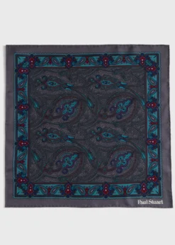 Printed Silk Paisley Pocket Square
