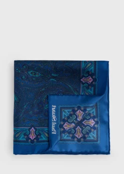 Printed Silk Paisley Pocket Square