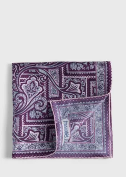 Printed Silk Paisley Pocket Square