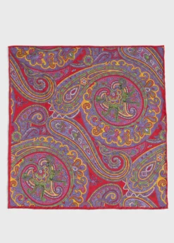 Printed Silk Paisley Pocket Square