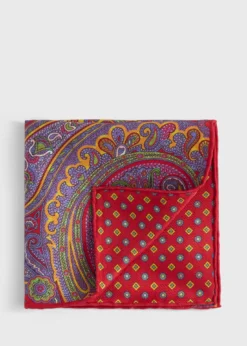 Printed Silk Paisley Pocket Square