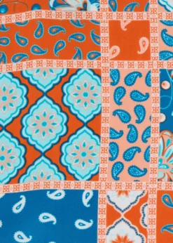 Printed Silk Patchwork Pocket Square