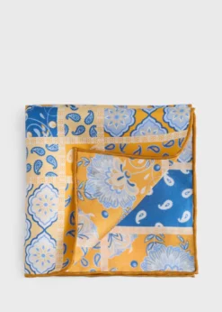 Printed Silk Patchwork Pocket Square
