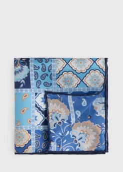 Printed Silk Patchwork Pocket Square