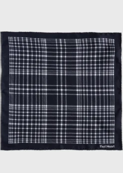 Printed Silk Plaid Pocket Square