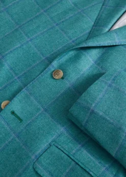 Silk & Cashmere Deco Windowpane Jacket