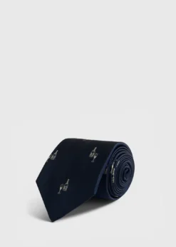 Silk Champagne Print Tie