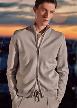 Silk & Cotton Full Zip Cardigan