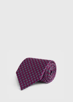 Silk Geometric Clover Tie