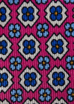 Silk Geometric Floral Medallion Tie