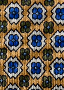 Silk Geometric Floral Medallion Tie