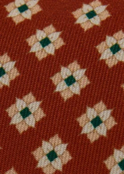 Silk Geometric Floral Tie