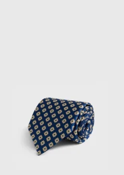 Silk Geometric Floral Tie