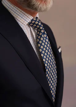 Silk Geometric Floral Tie