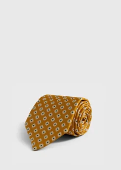 Silk Geometric Floral Tie