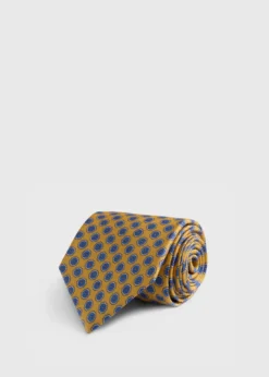 Silk Geometric Rosette Medallion Tie