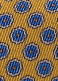 Silk Geometric Rosette Medallion Tie