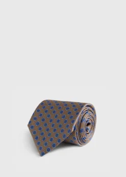Silk Geometric Rosette Medallion Tie