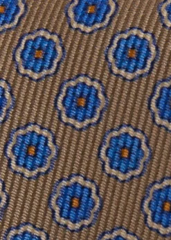Silk Geometric Rosette Medallion Tie