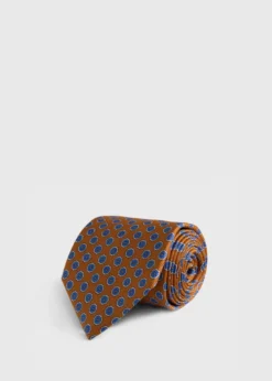 Silk Geometric Rosette Medallion Tie