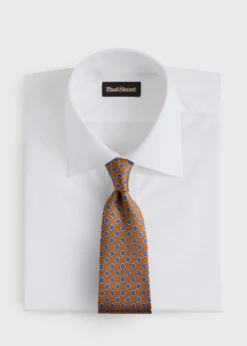 Silk Geometric Rosette Medallion Tie
