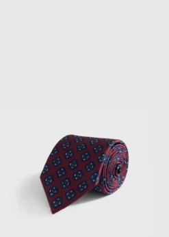 Silk Medallion Print Tie