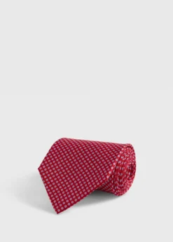 Silk Micro Daisy Print Tie
