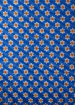 Silk Micro Daisy Print Tie