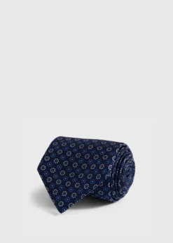 Silk Micro Floral Dot Tie