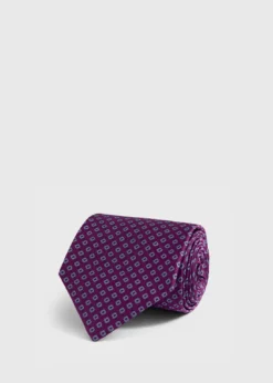 Silk Micro Square Print Tie