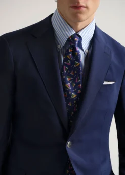 Silk Sailboat Print Tie