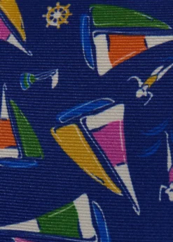 Silk Sailboat Print Tie