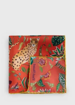 Silk Tropical Print Pocket Square