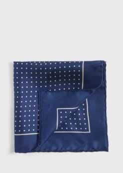 Silk Twill Dot Print Pocket Square