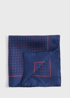 Silk Twill Dot Print Pocket Square