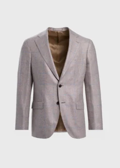 Silk Windowpane Summer Jacket