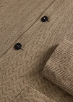 Stand Collar Herringbone Knit Jacket
