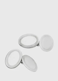 Sterling Silver Double Oval Cuff Links
