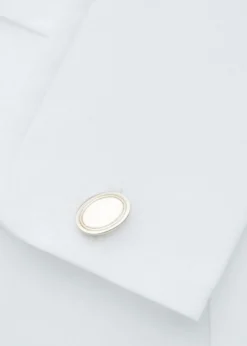 Sterling Silver Double Oval Cuff Links