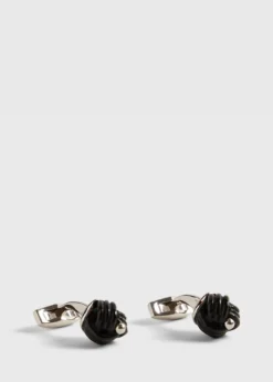 Sterling Silver with Black Onyx Carved Knot