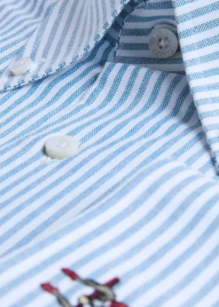 Striped Oxford Logo Sport Shirt