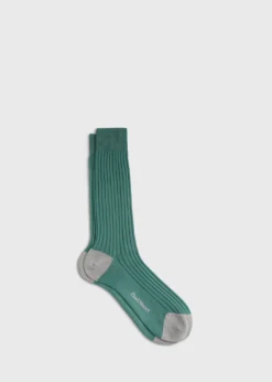 Two-Tone Ribbed Crew Sock