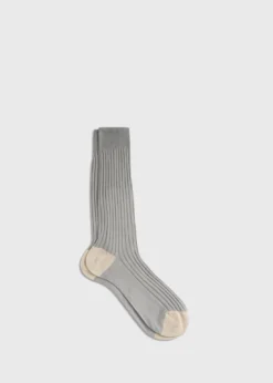 Two-Tone Ribbed Crew Sock