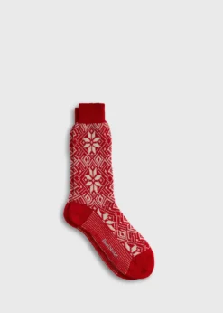 Wool Blend Snowflake Sock
