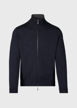 Wool Jersey Zip Cardigan