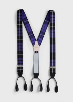 Wool Plaid Suspenders
