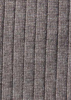 Wool Ribbed Sock with Contrast Trim