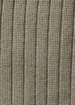 Wool Ribbed Sock with Contrast Trim