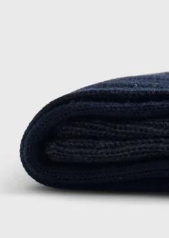 Wool Ribbed Sock with Contrast Trim